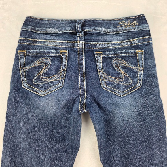 Silver Jeans‎ Aiko Capri W25 Dark Wash Cuffed Denim Stretch Cropped Jeans - Picture 3 of 11